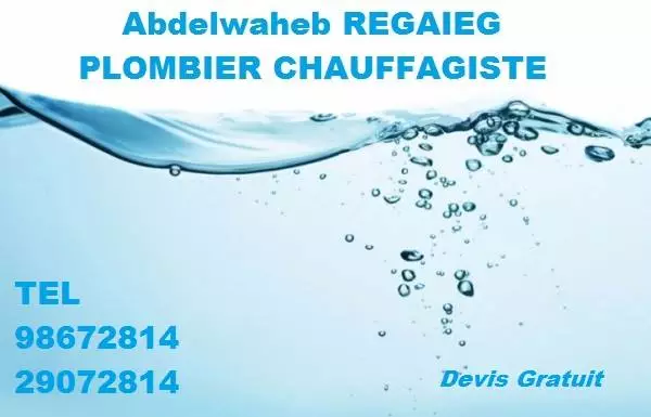 ABDELWAHEB REGAIEG - PLOMBIER CHAUFFAGISTE - ARIANA