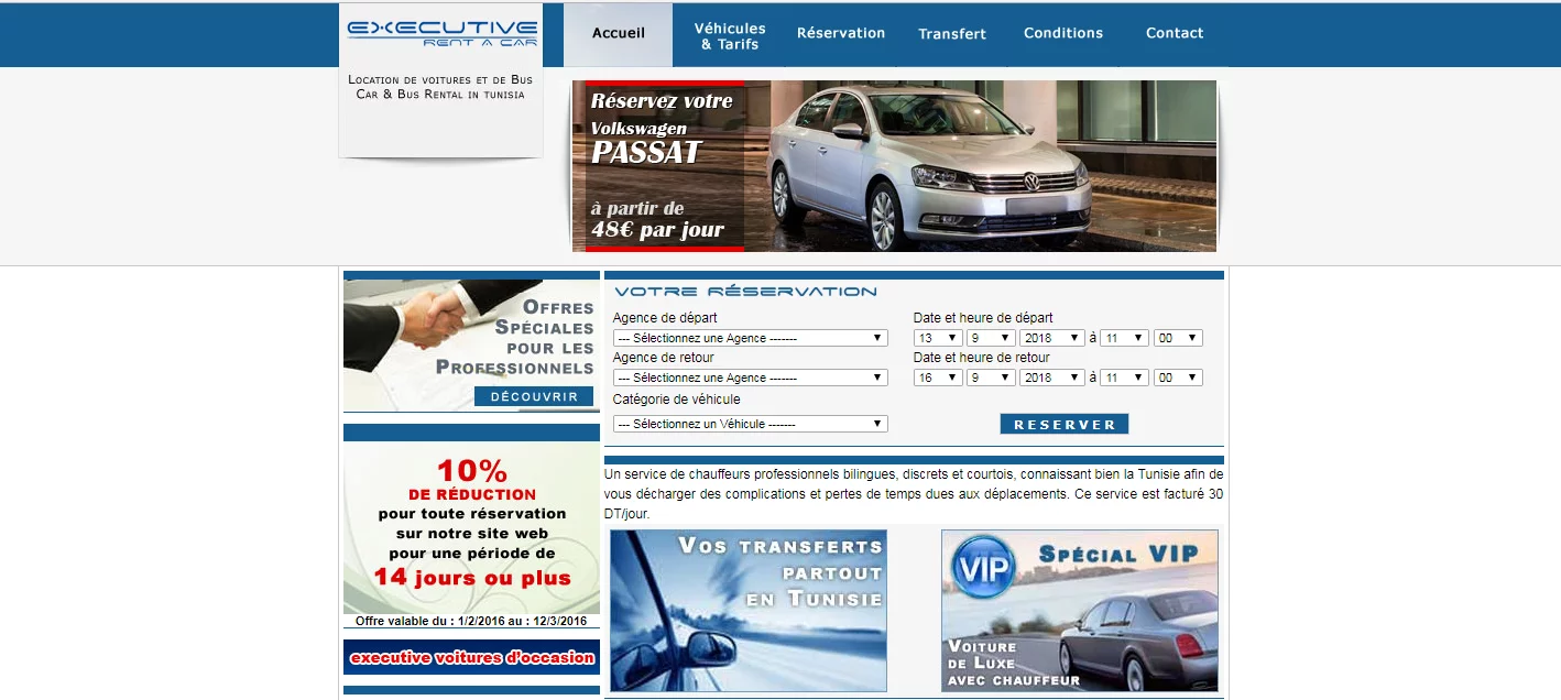 EXECUTIVE RENT A CAR - AGENCE DE LOCATION DE VOITURES - LA SOUKRA TUNIS