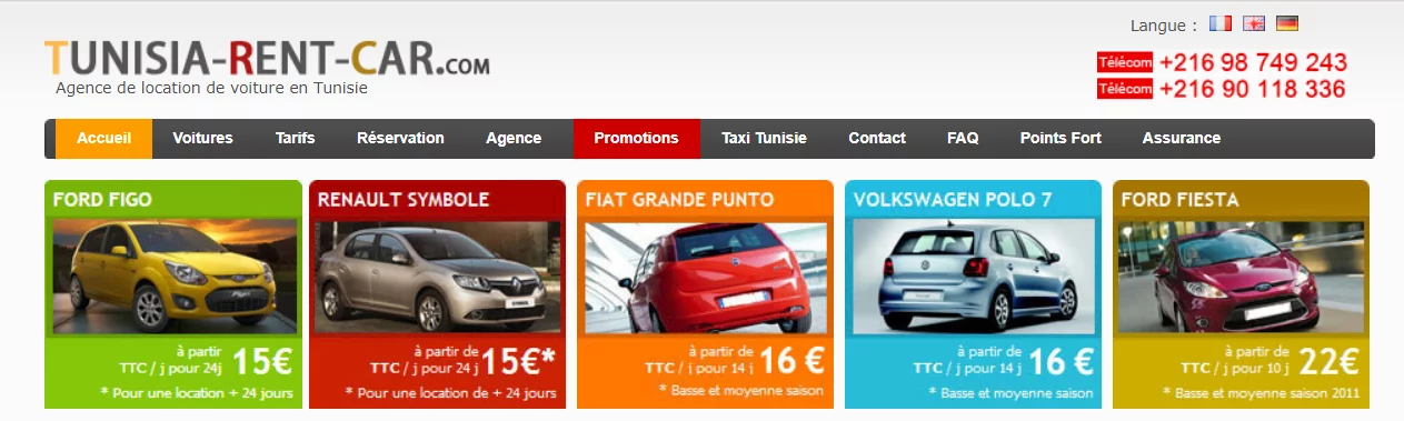 TUNISIA RENT CAR - AGENCE DE LOCATION DE VOITURES - HAMMAMET NABEUL