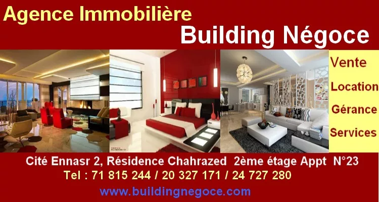 AGENCE IMMOBILIÈRE BUILDING NEGOCE - ENNASR II ARIANA